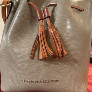 Dooney & Bourke Taupe Leather Shoulder Bag